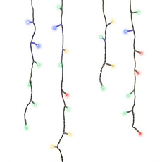 Imagem de CASCATA 100 LEDS MACHO E FEMEA 8 FUNÇÕES FIO TRANSPARENTE 220V COLORIDO - Grillo Ltda