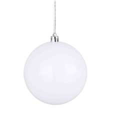 Imagem de BOLA NATALINA METALIZADA 10CM BRANCO - Grillo Ltda