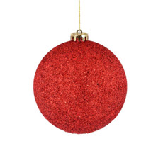 Imagem de BOLA NATALINA GLITTER 12CM VERMELHO - Grillo Ltda
