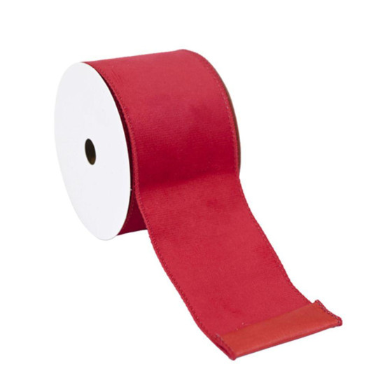 Imagem FITA ARAMADA VELUDO 6,3CM X 9,14M VERMELHO