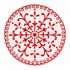 Imagem de BASE RASA CERAMICA 20CM VERMELHO BEGE - Grillo Ltda
